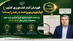 کهگیلویه و بویراحمد رتبه نخست کشور در اجرای طرح آمارگیری هزینه تولید محصولات زراعی سال ۱۴۰۳-۱۴۰۴