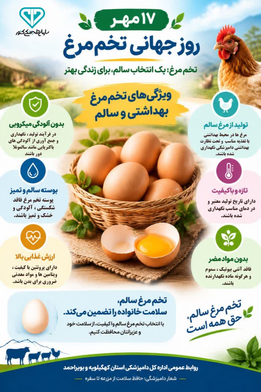 ویژگی های بهداشتی و سالم تخم مرغ