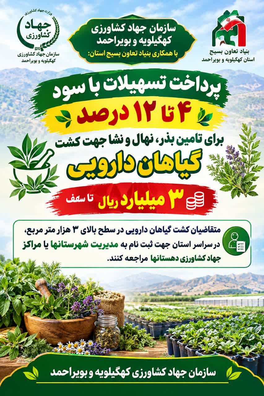 فراخوان تسهیلات کشت گیاهان دارویی
