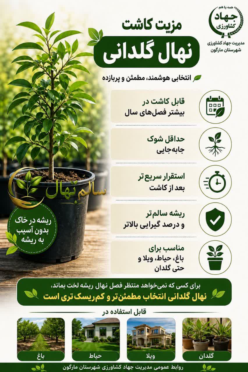 مزیت کاشت نهال گلدانی