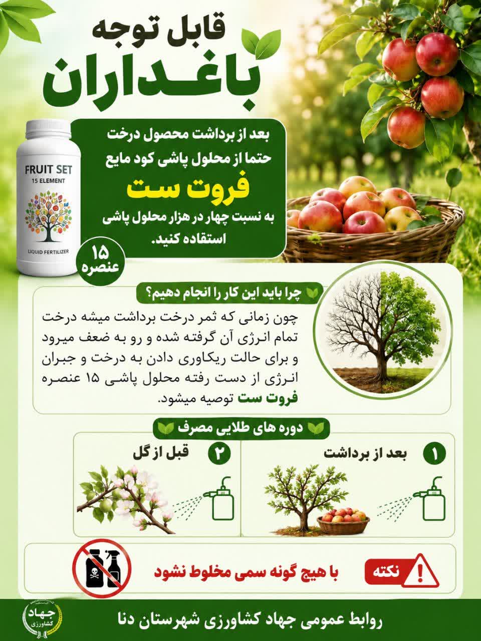 استفاده از فروت ست پس از برداشت میوه ها